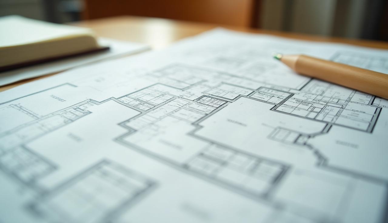 Plan de bien immobilier sur table